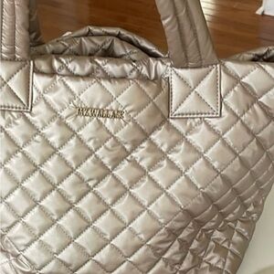 MZ Wallace Small Metro Tote Deluxe in Pale Rose Gold Metallic